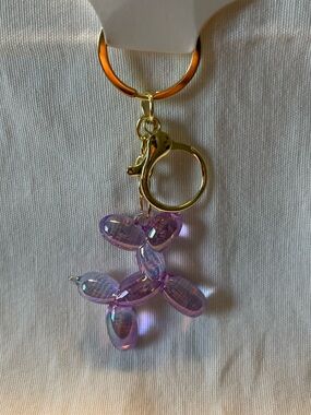Iridescent Lavender Balloon Dog Bag Charm